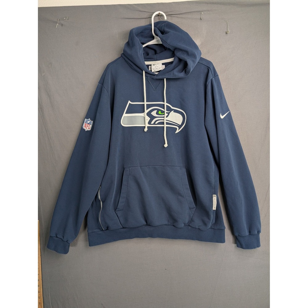 Nike Seattle Seahawks Ivan Lewis NFL Player Issued Hoodie XL Navy Blue 03AZ-41S
